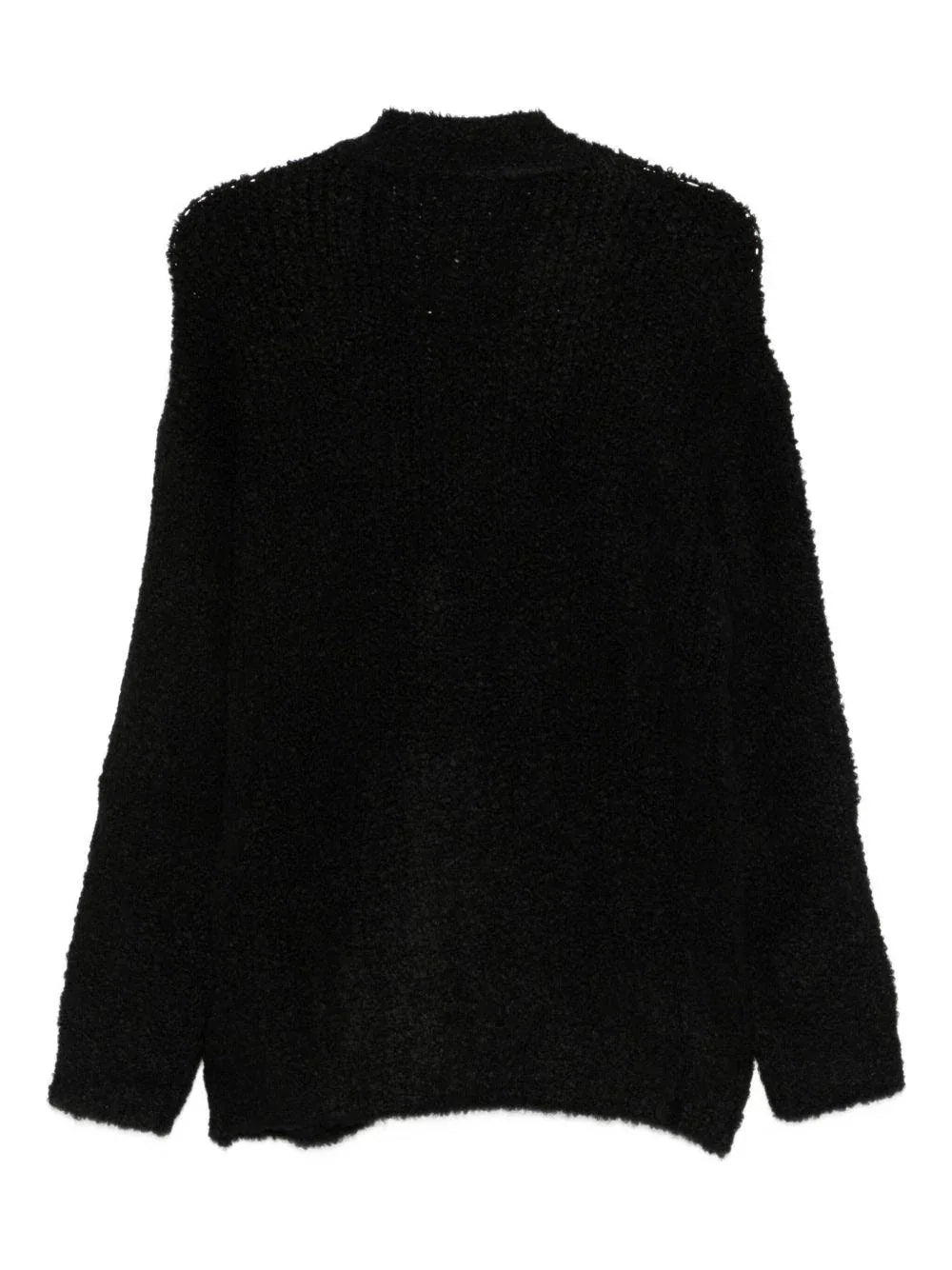 Cardigan nero con scollo a V - Preludio Moda