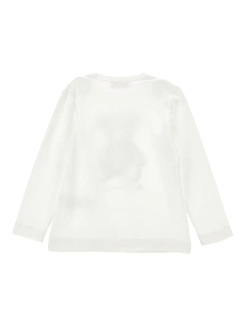 T-shirt Bianca Maniche Lunghe con Grafica Bear - Preludio Moda