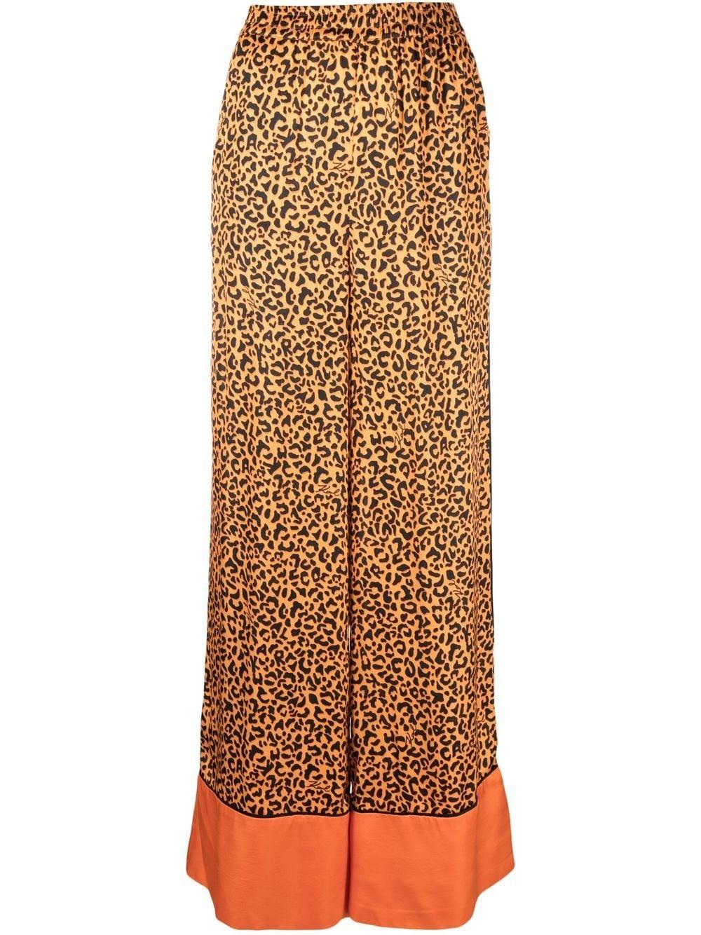Pantalone a gamba ampia maculato arancione 231W1001 ARANCIO KARL LAGERFELD