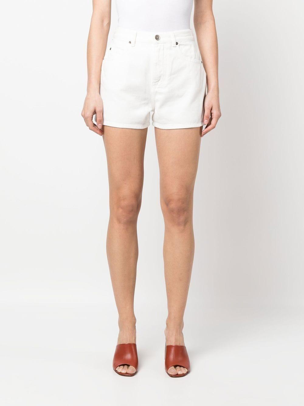 Short bianco ricamo logo floreale