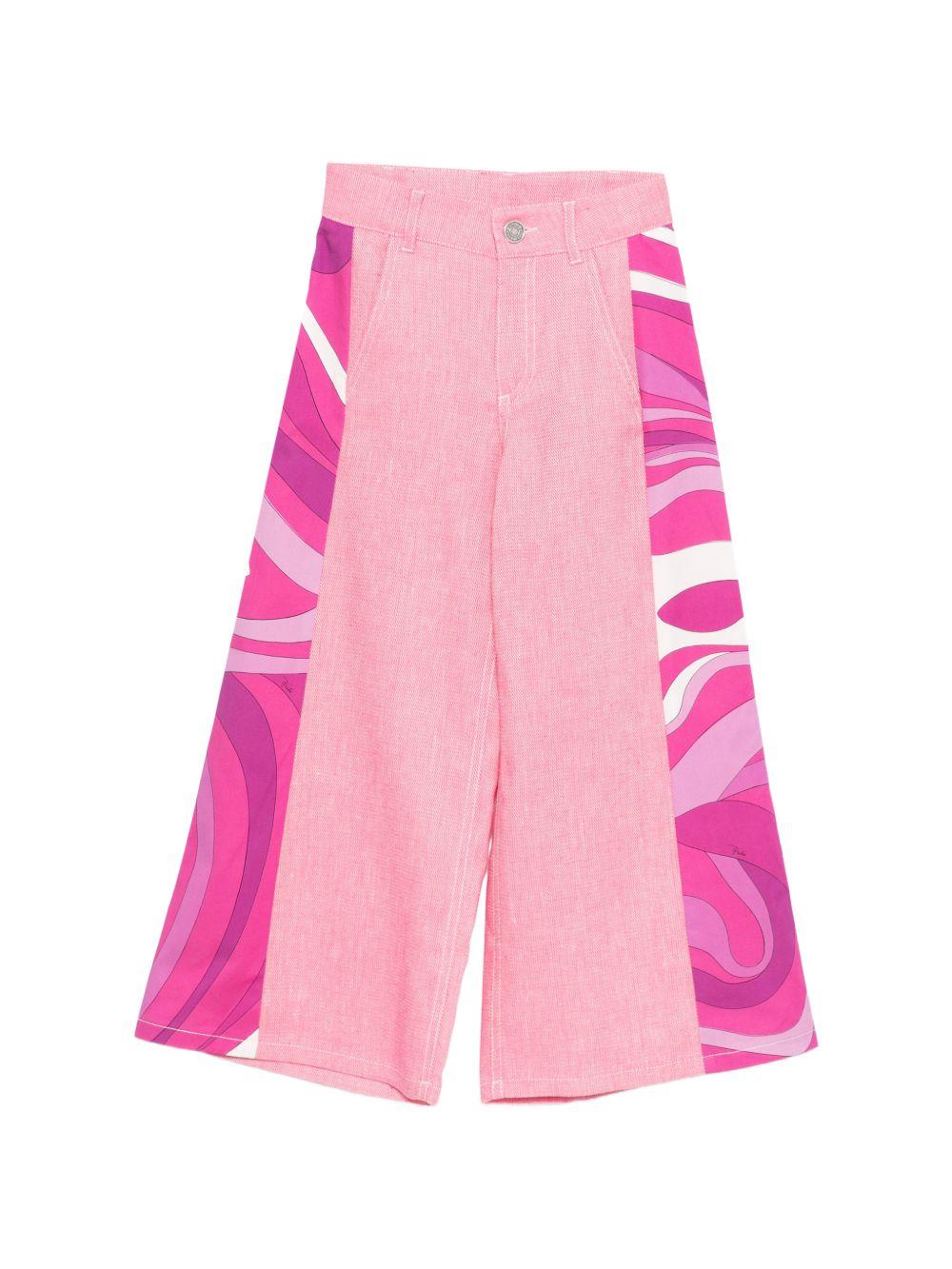 Pantaloni a gamba larga con stampa grafica PY6B30D0139 542 EMILIO PUCCI KIDS