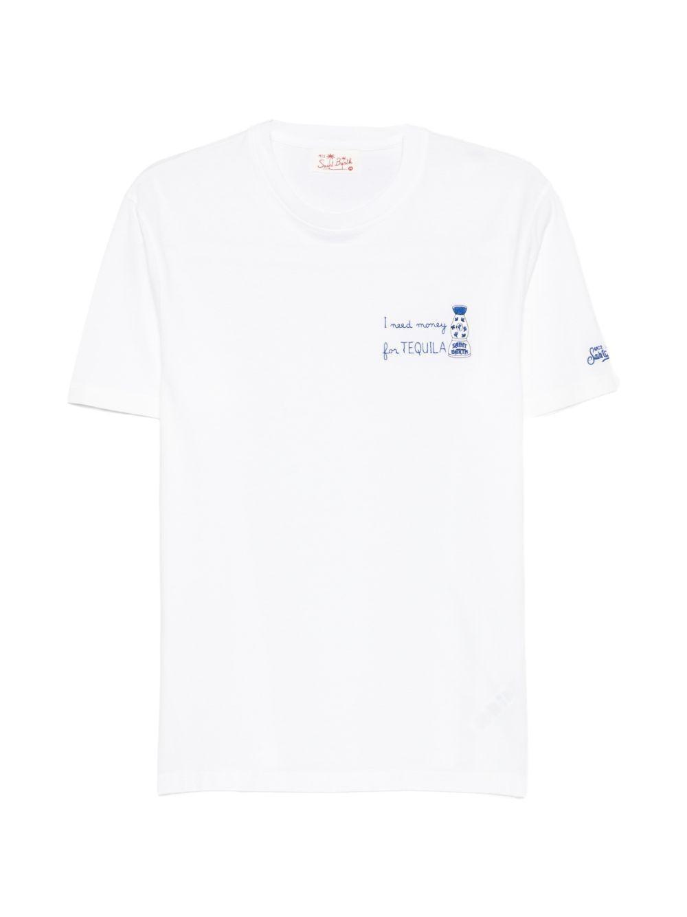 T-shirt in cotone organico con ricamo POT0001 04206L MC2 SAINT BARTH