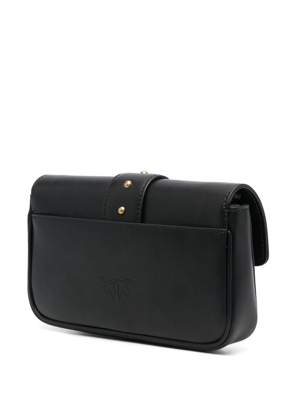 Borsa Nera Mini con Tracolla a Catena e Dettaglio Love Birds 100061A0F1 Z99Q PINKO