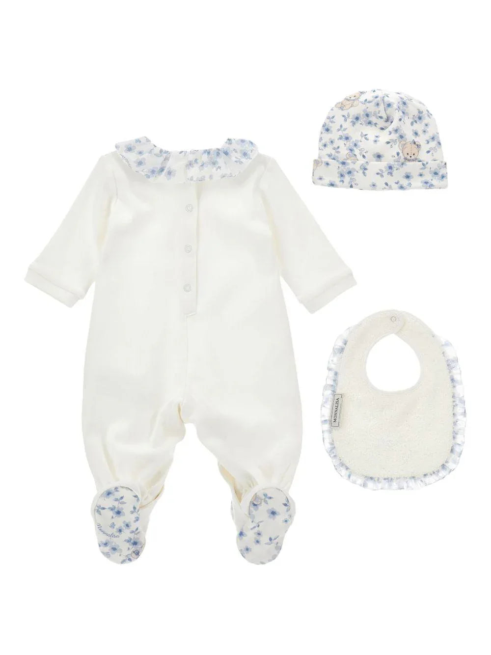 Set Neonato in Cotone con Stampa Orsetto e Fiori - Preludio Moda