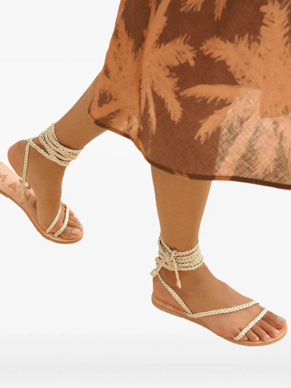 Sandali Multi Fasce Treccia Canyon Platino - Preludio Moda