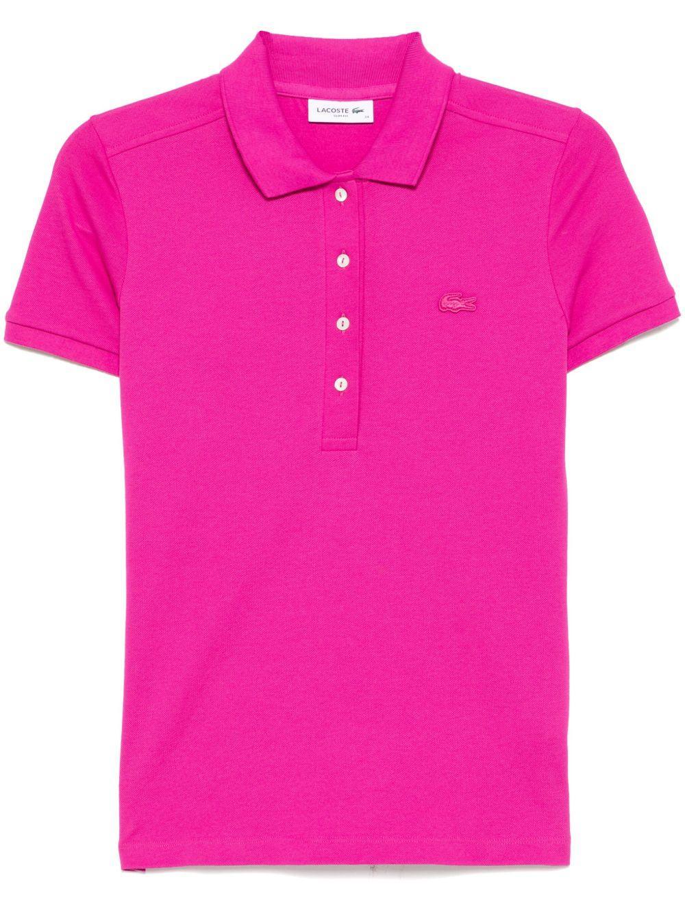 Polo fucsia logo tono su tono - Preludio Moda