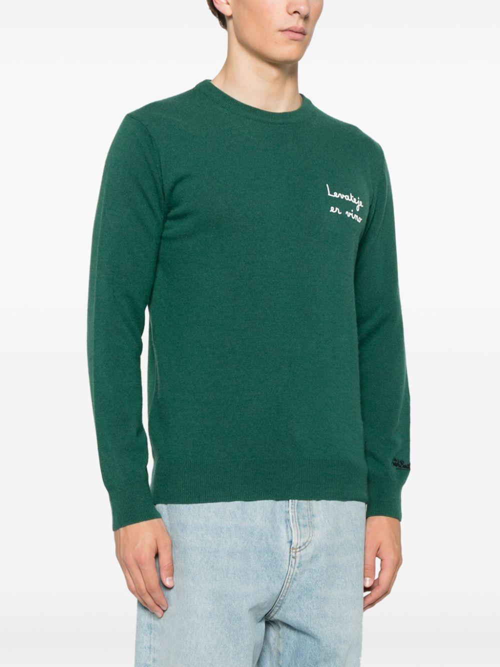 Maglione Heron light verde "Levateje er vino"