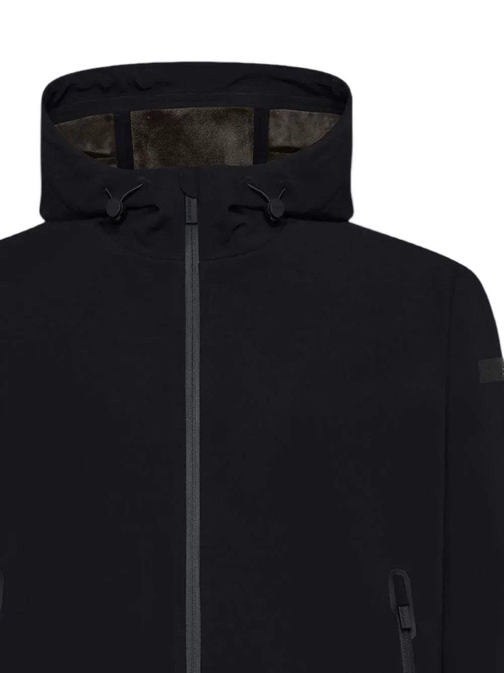 Giacca blu con cappuccio e zip frontale - Preludio Moda