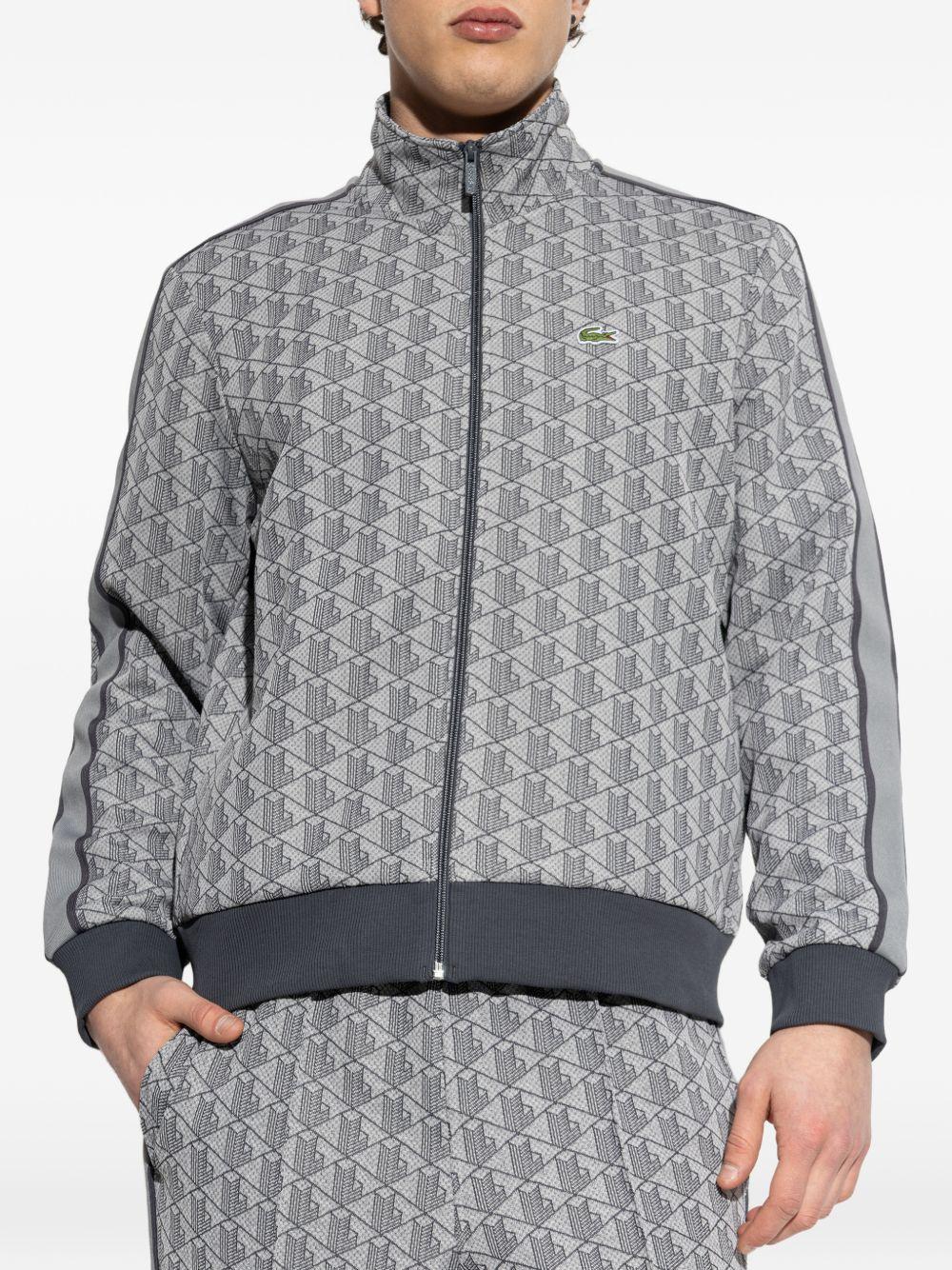 Felpa con zip e stampa geometrica SH1368 41I LACOSTE