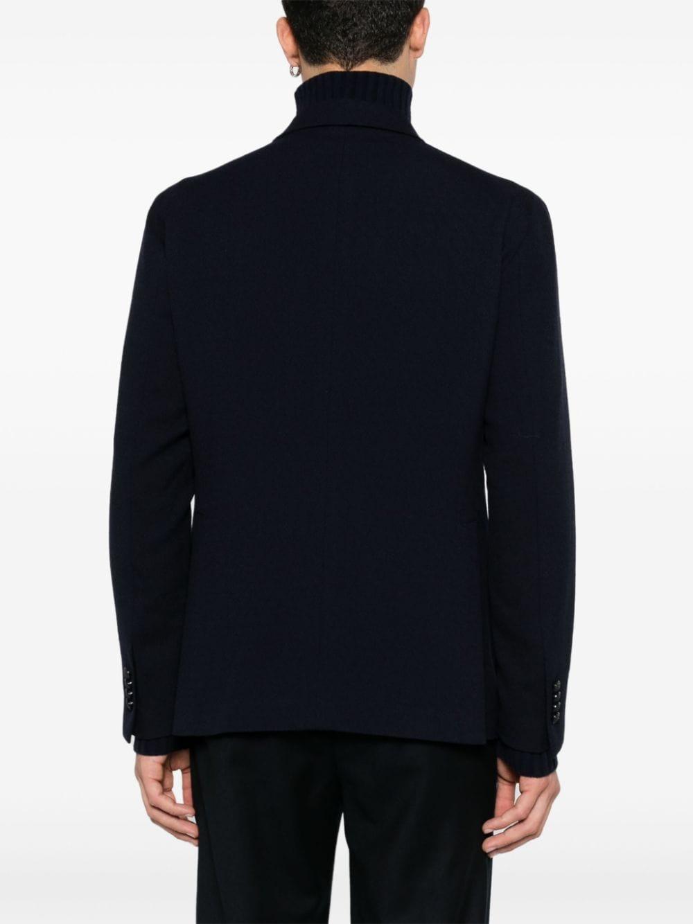 Blazer doppiopetto blu costruzione bouclé lana