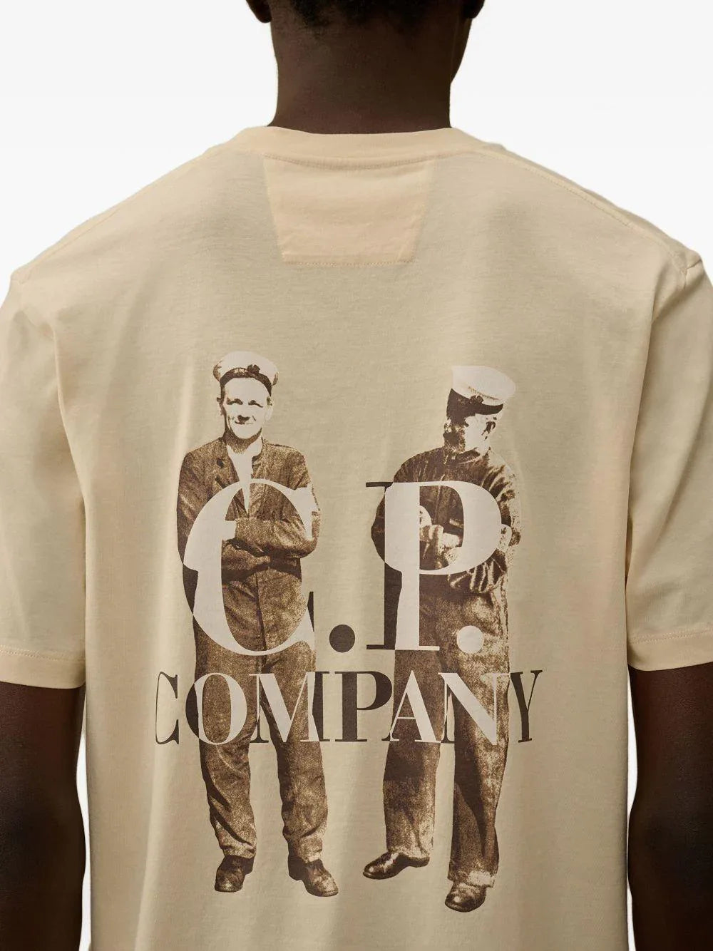 T-shirt Beige Chiaro Girocollo con Logo - Preludio Moda