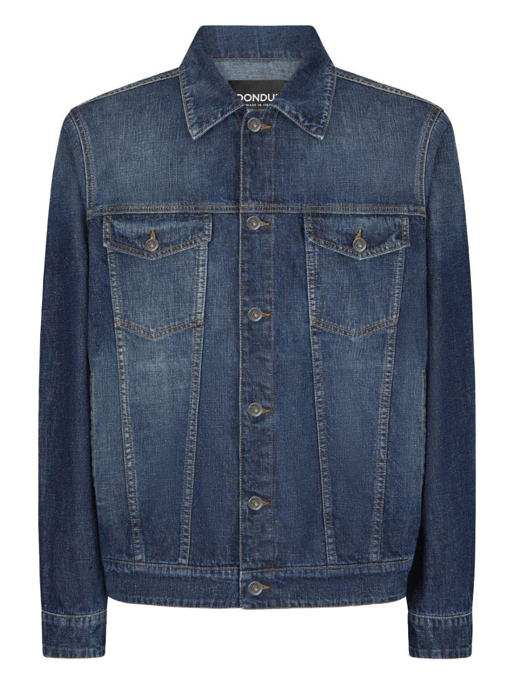 Giubbino slim fit in denim fisso UJ812DF0287IP2 800 DONDUP