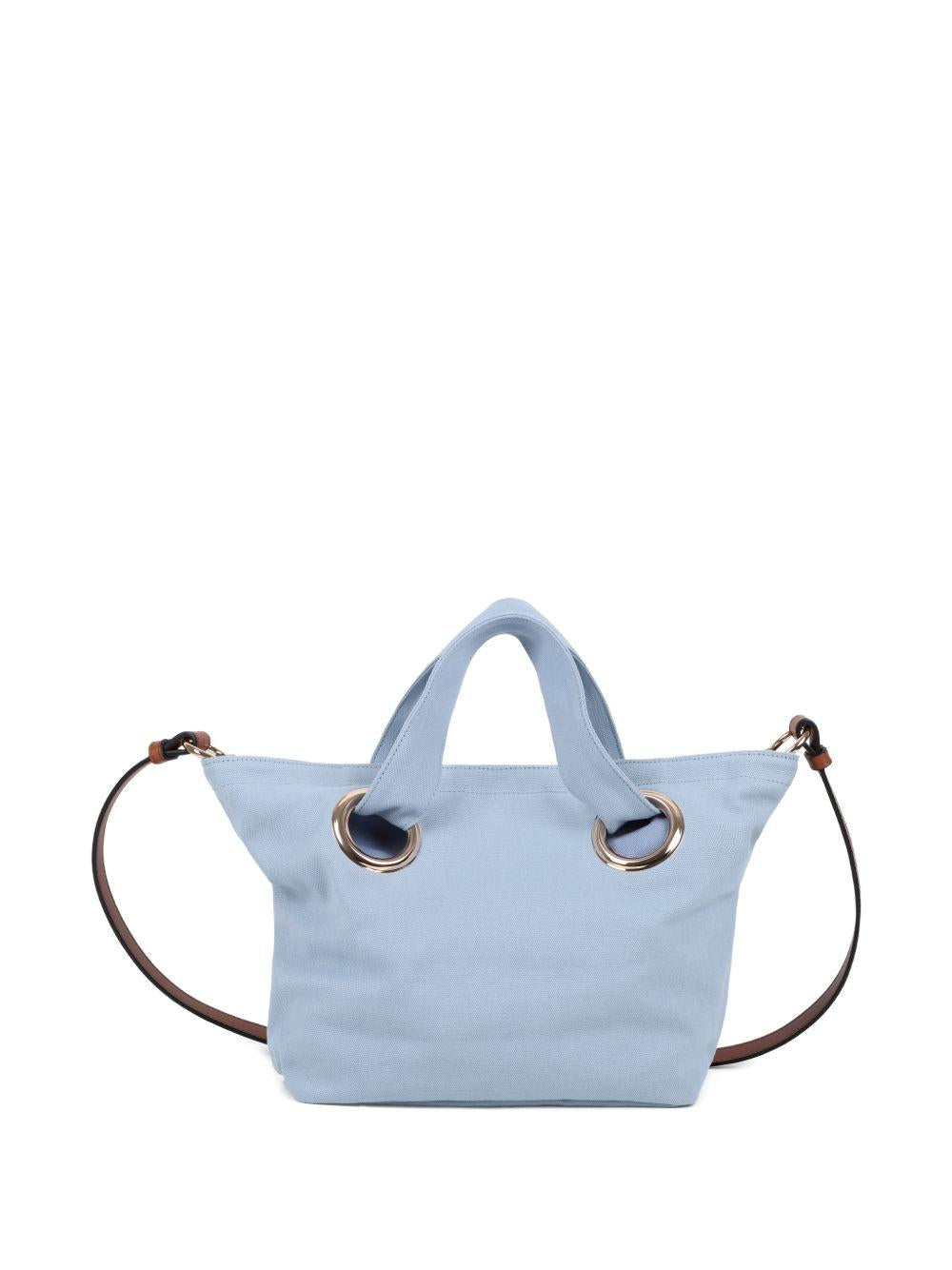 Borsa a spalla in cotone ecru con tracolla C20872 821 CHLOE KIDS