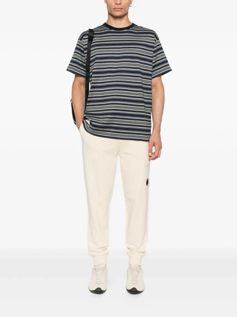 Pantaloni Cargo Beige in Cotone con Tasca Applicata - Preludio Moda