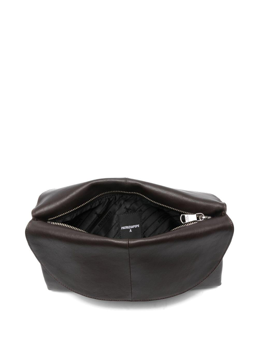 Borsa marrone con catena e zip superiore 2B0152L162 B856 PATRIZIA PEPE