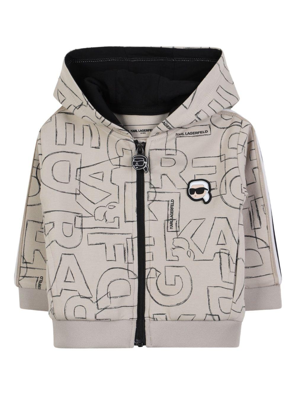 Tuta con Stampa Grafica e Dettagli a Righe Z30661 211 KARL LAGERFELD KIDS