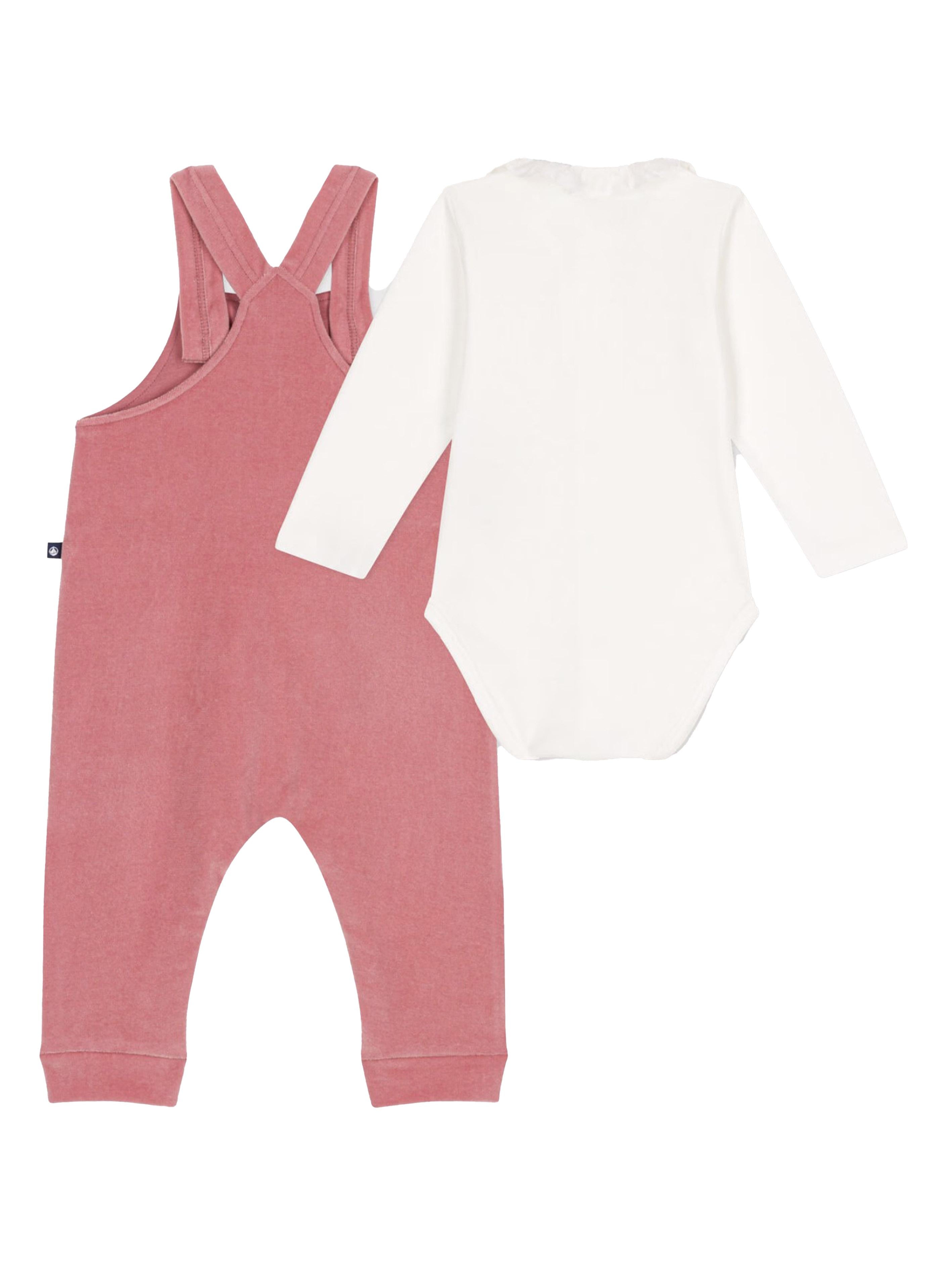 Set salopette rosa neonata (2pz) A0BNR 01 PETIT BATEAU KIDS