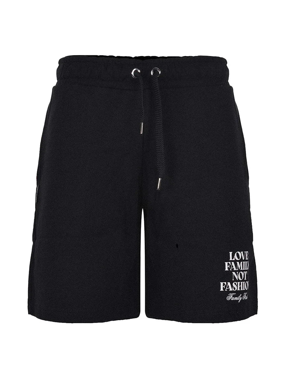 Bermuda nero slogan frontale - Preludio Moda