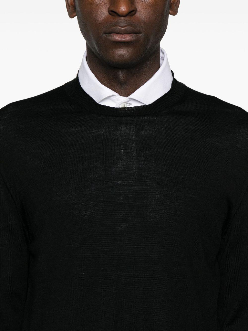 Maglione k139 nero in maglia fine lana L1MFW24256687 D001 LOW BRAND