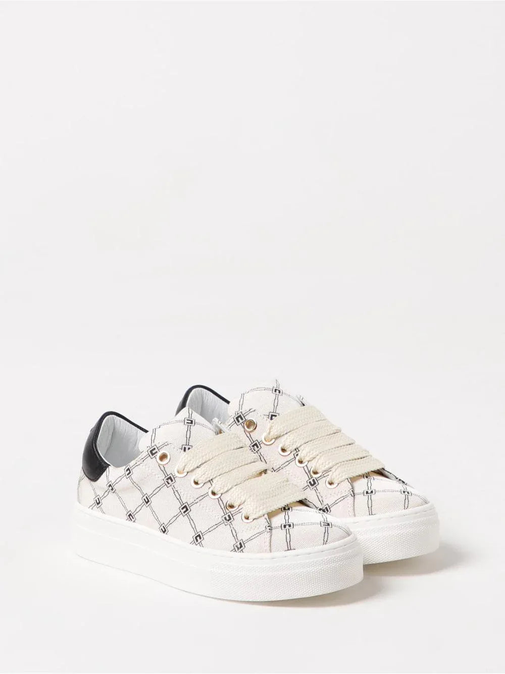 Sneakers crema logo all-over - Preludio Moda