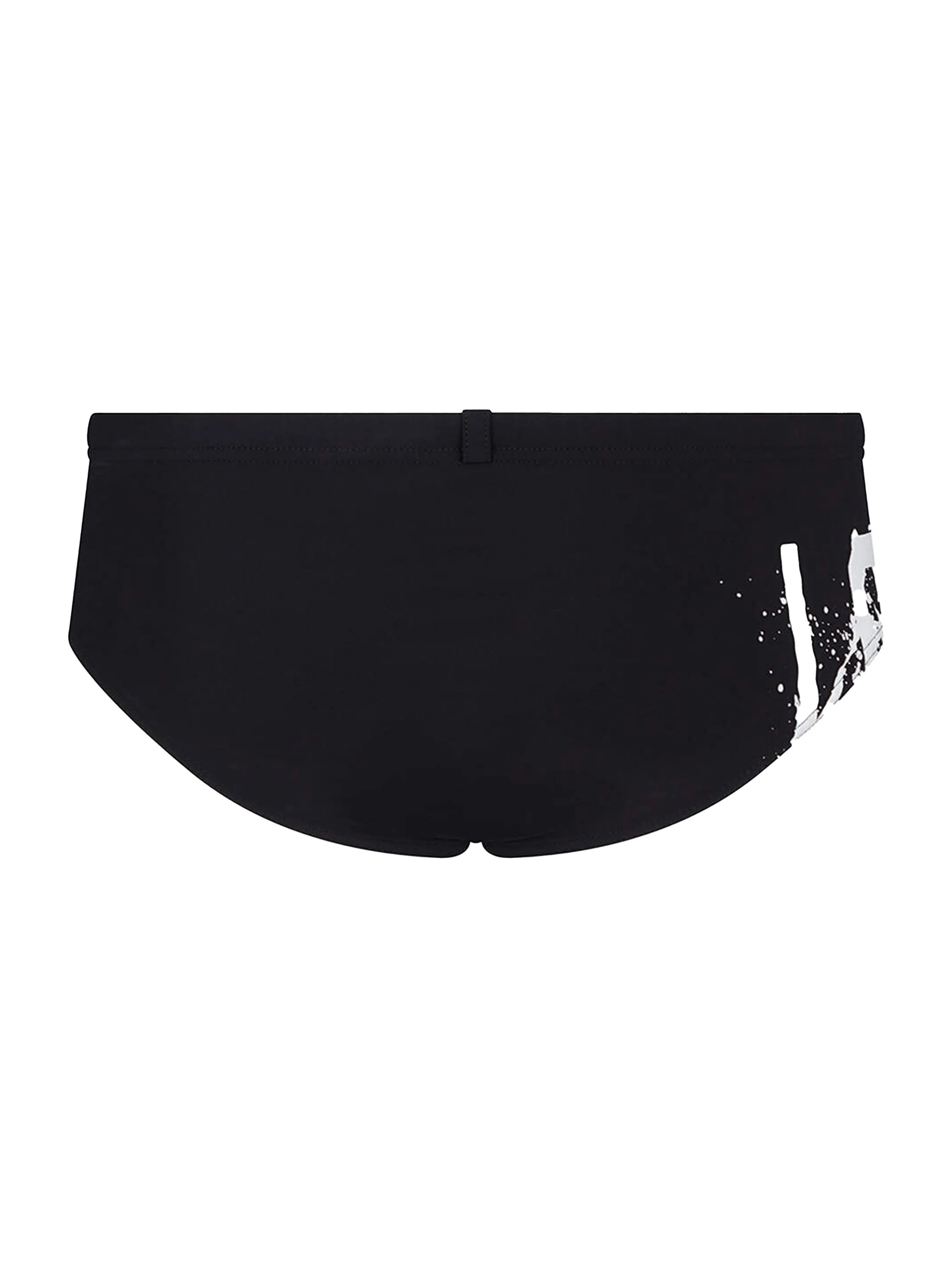 Costume slip icon splash swim brief nero/ bianco - Preludio Moda