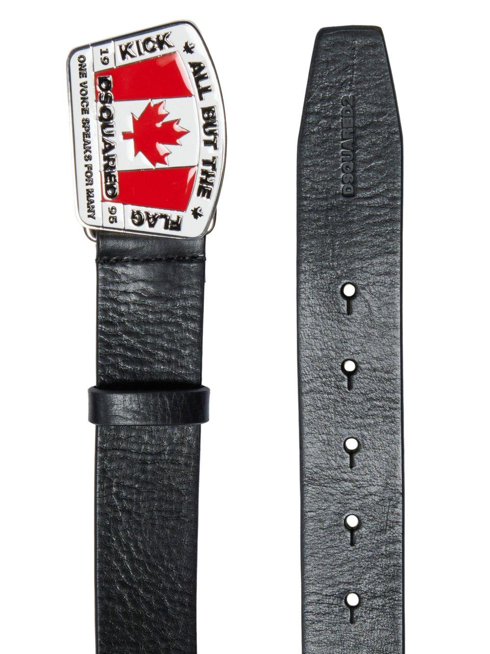 Cintura in Pelle con Fibbia Canadian Flag DQ3120D0AAY DQ900 DSQUARED KIDS
