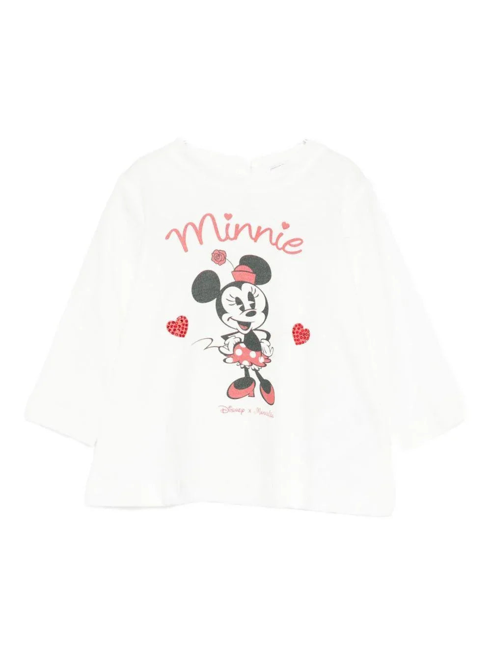 T-shirt panna con stampa Minnie - Preludio Moda