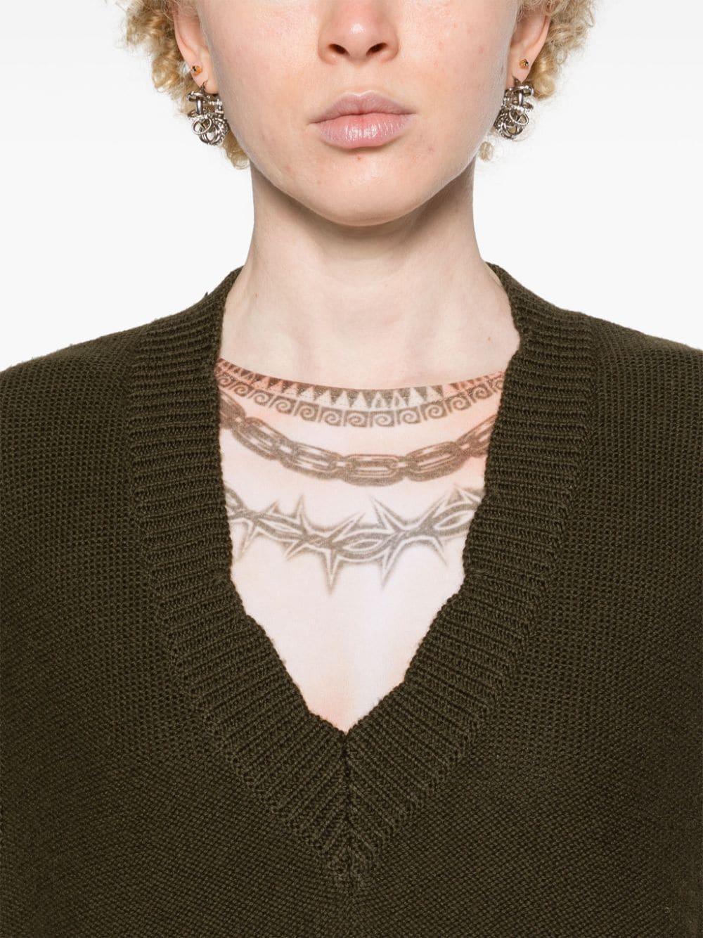 Abito in maglia marrone cut-out - Preludio Moda