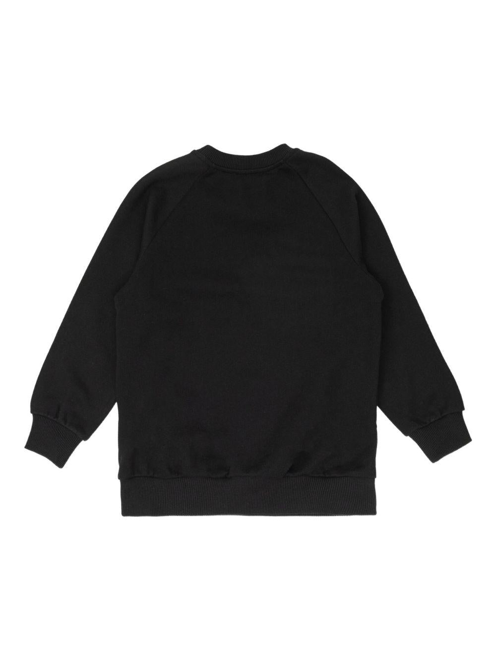 Felpa Nera con Logo Ricamato BX4P80Z3183 930BC BALMAIN KIDS