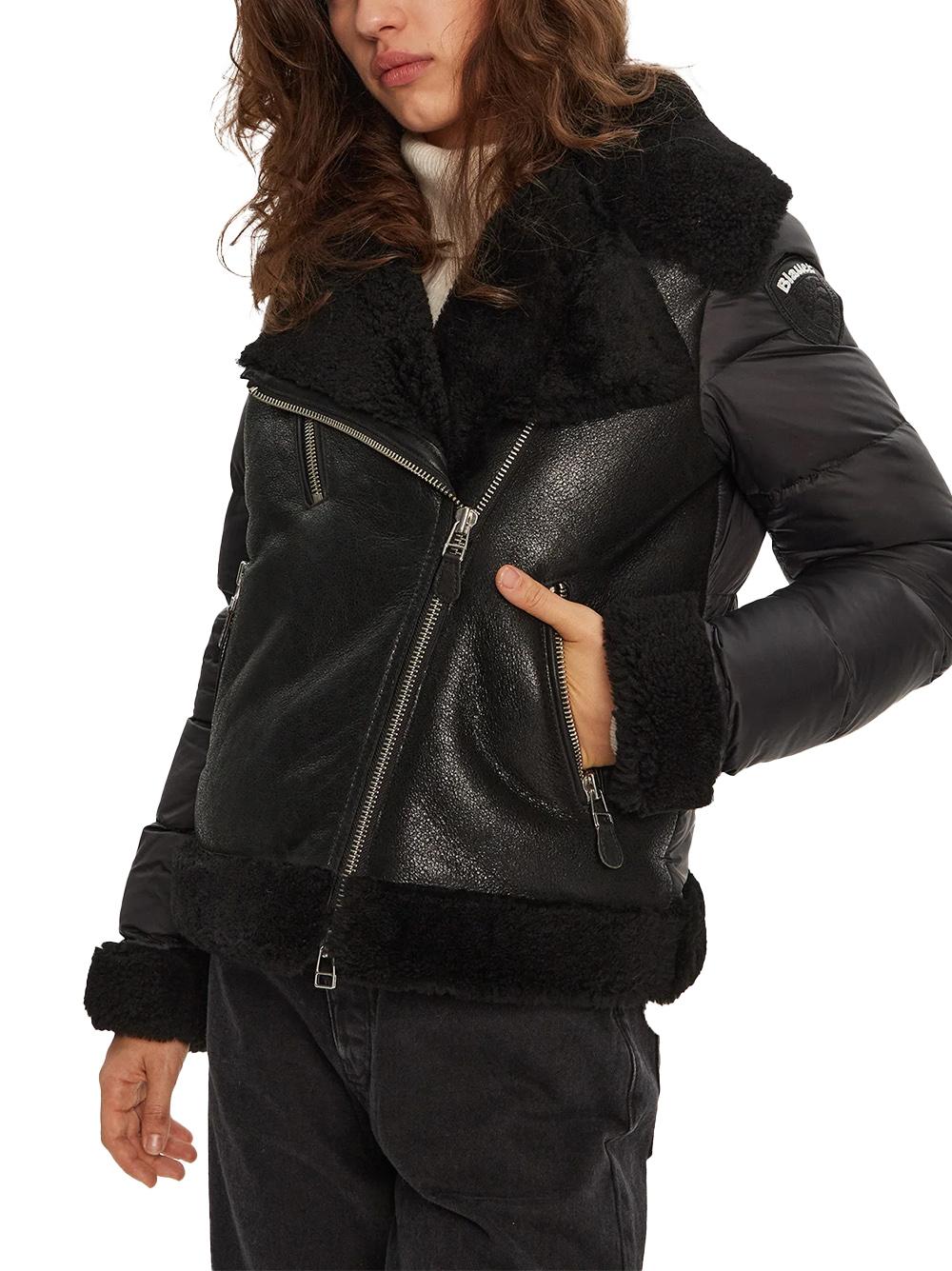Montone nero in tessuto e pelliccia 23WBLDL01283006668 999 BLAUER