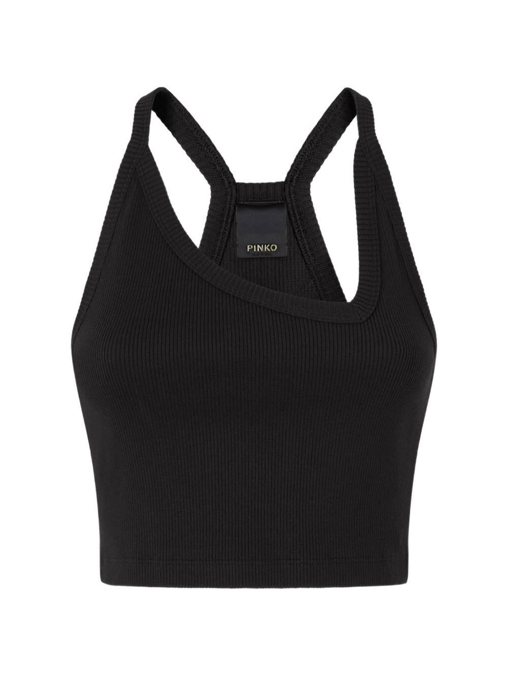 Canottiera in cotone scollo a V 107304A3IK Z99 PINKO