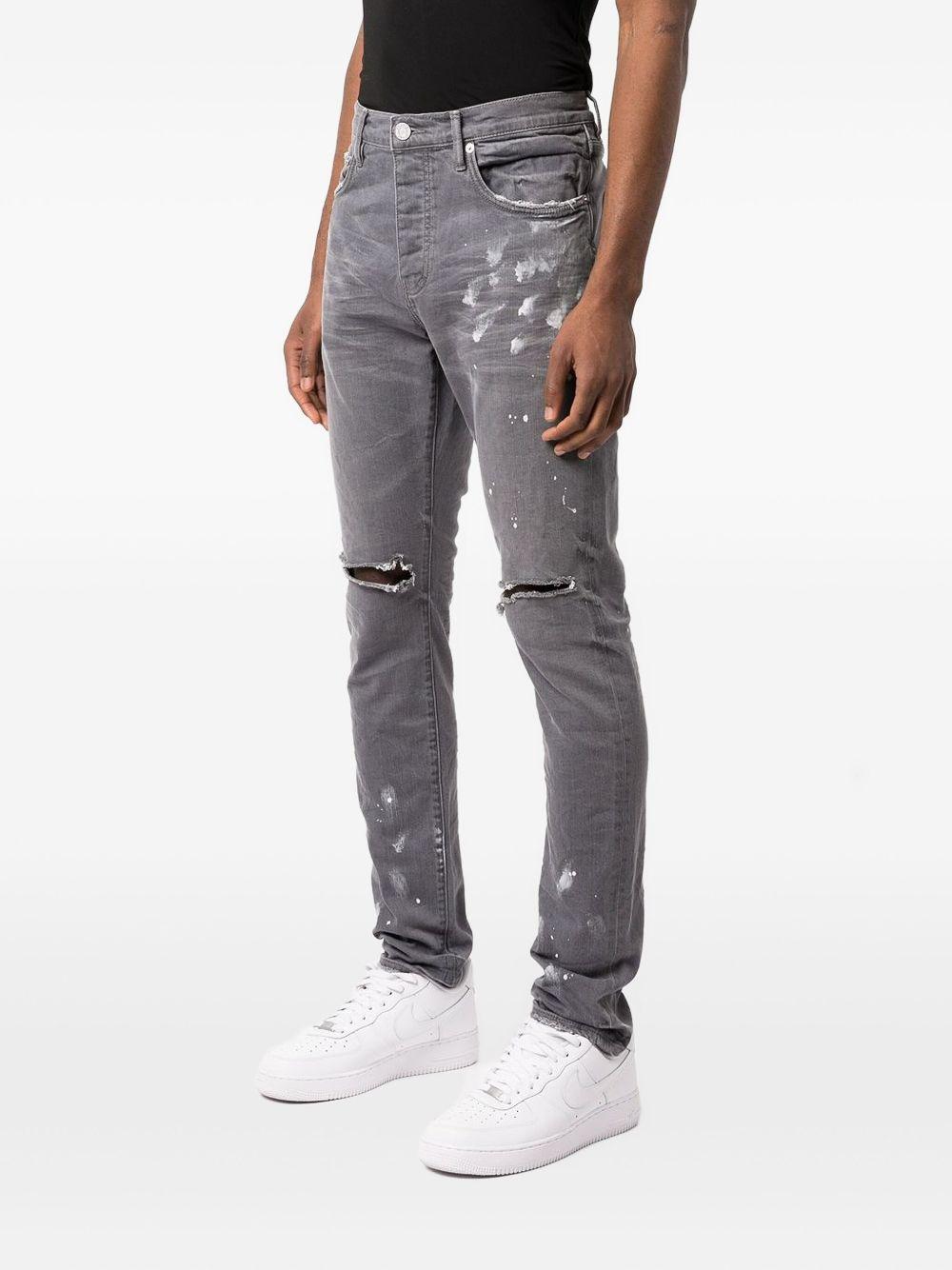 Jeans Slim con Effetto Vissuto P001 WGKS122 PURPLE