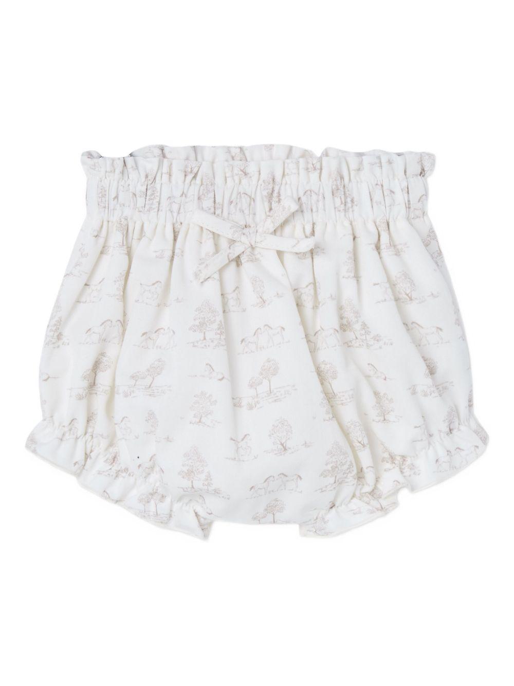 Set beige in maglia con pantaloncini stampati 103C123068 6462H94 PAZ RODRIGUEZ KIDS