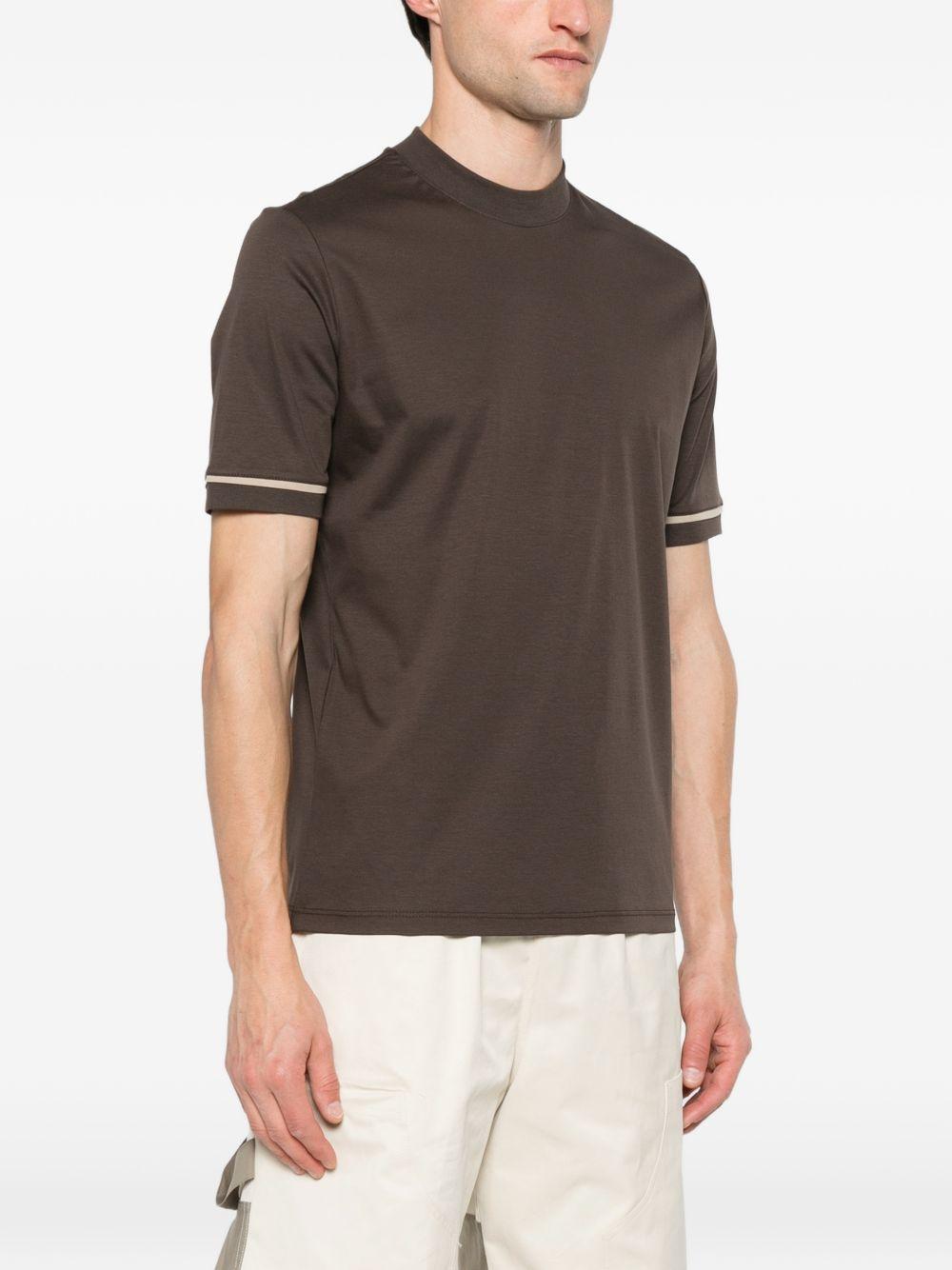 T-shirt in cotone girocollo XM4292 MORO YES LONDON