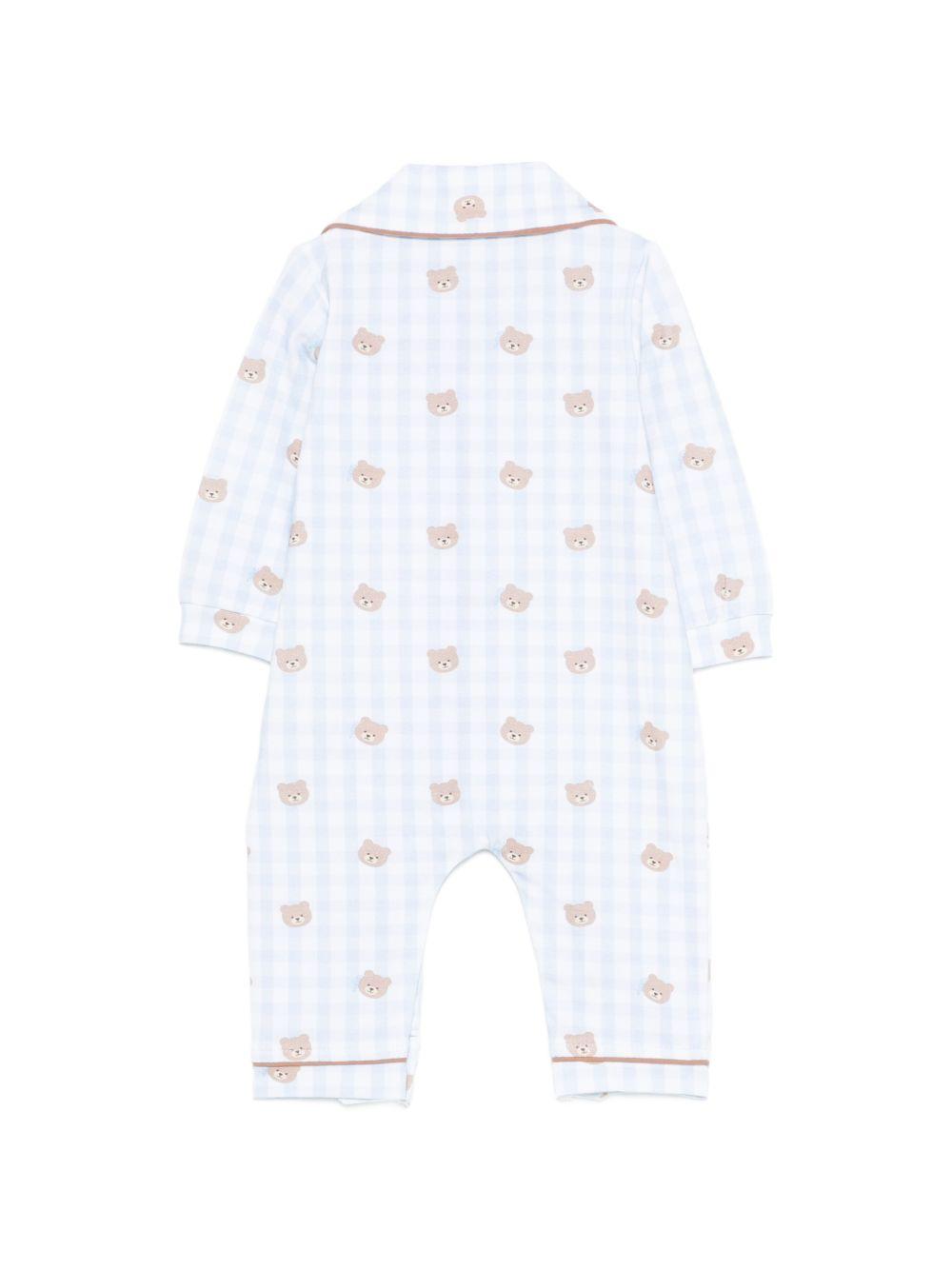 Tutina in cotone a quadri vichy con colletto E26018 AZZURRO NANAN KIDS