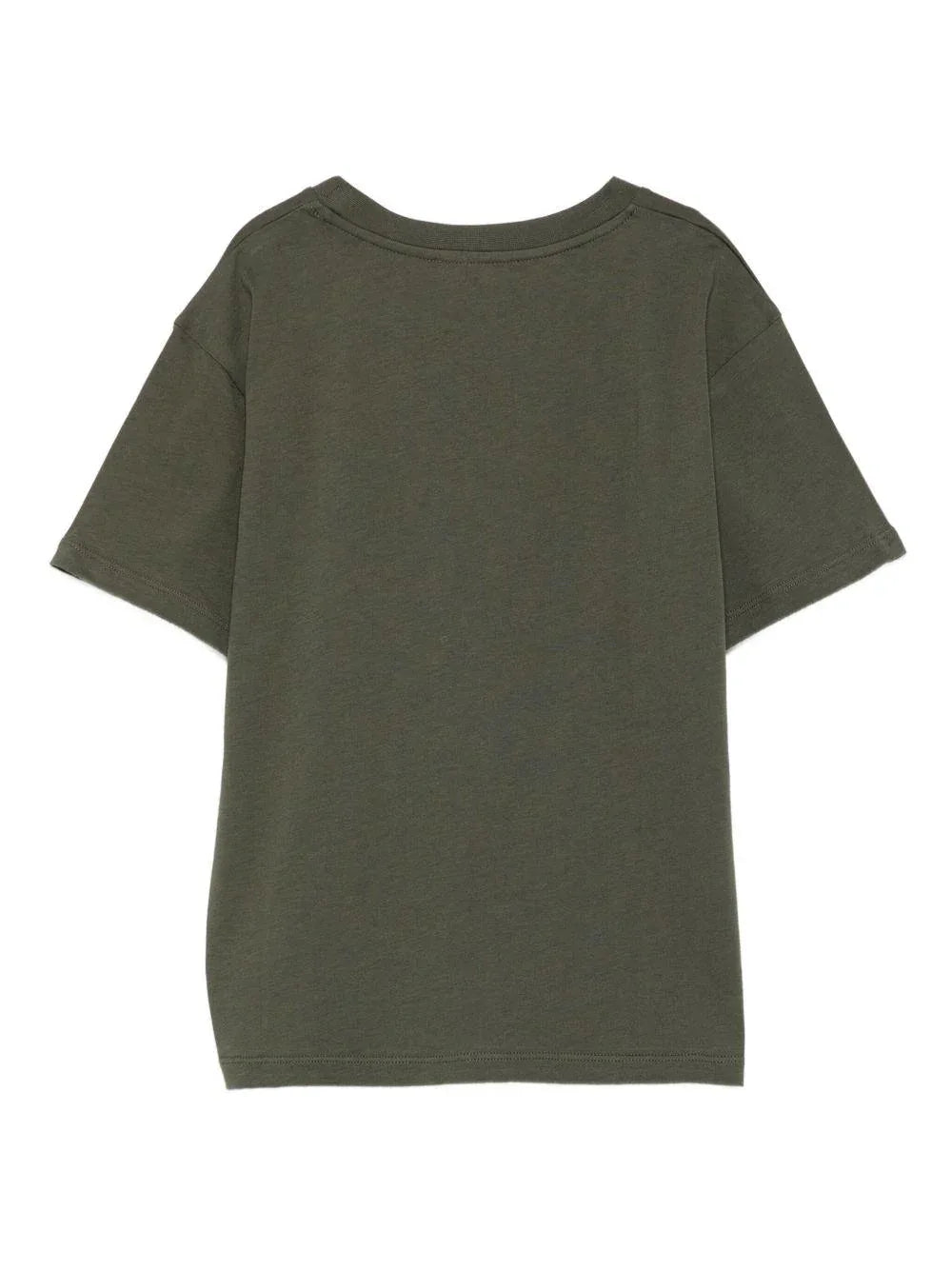 T-shirt Verde Oliva con Logo Metallizzato - Preludio Moda