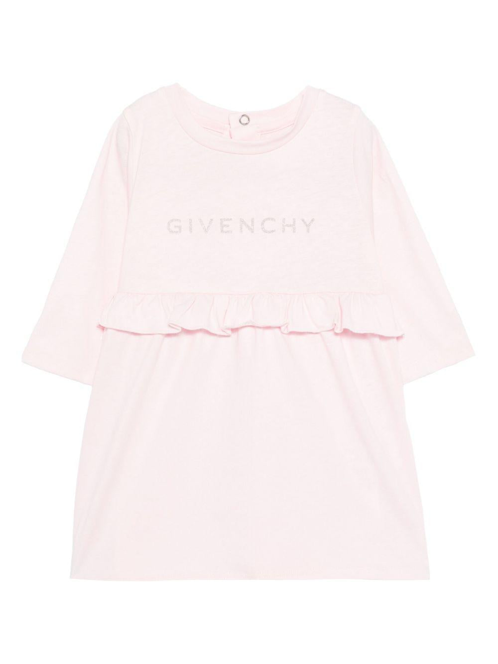 Abito in Cotone con Ruches H30899 44Z GIVENCHY KIDS