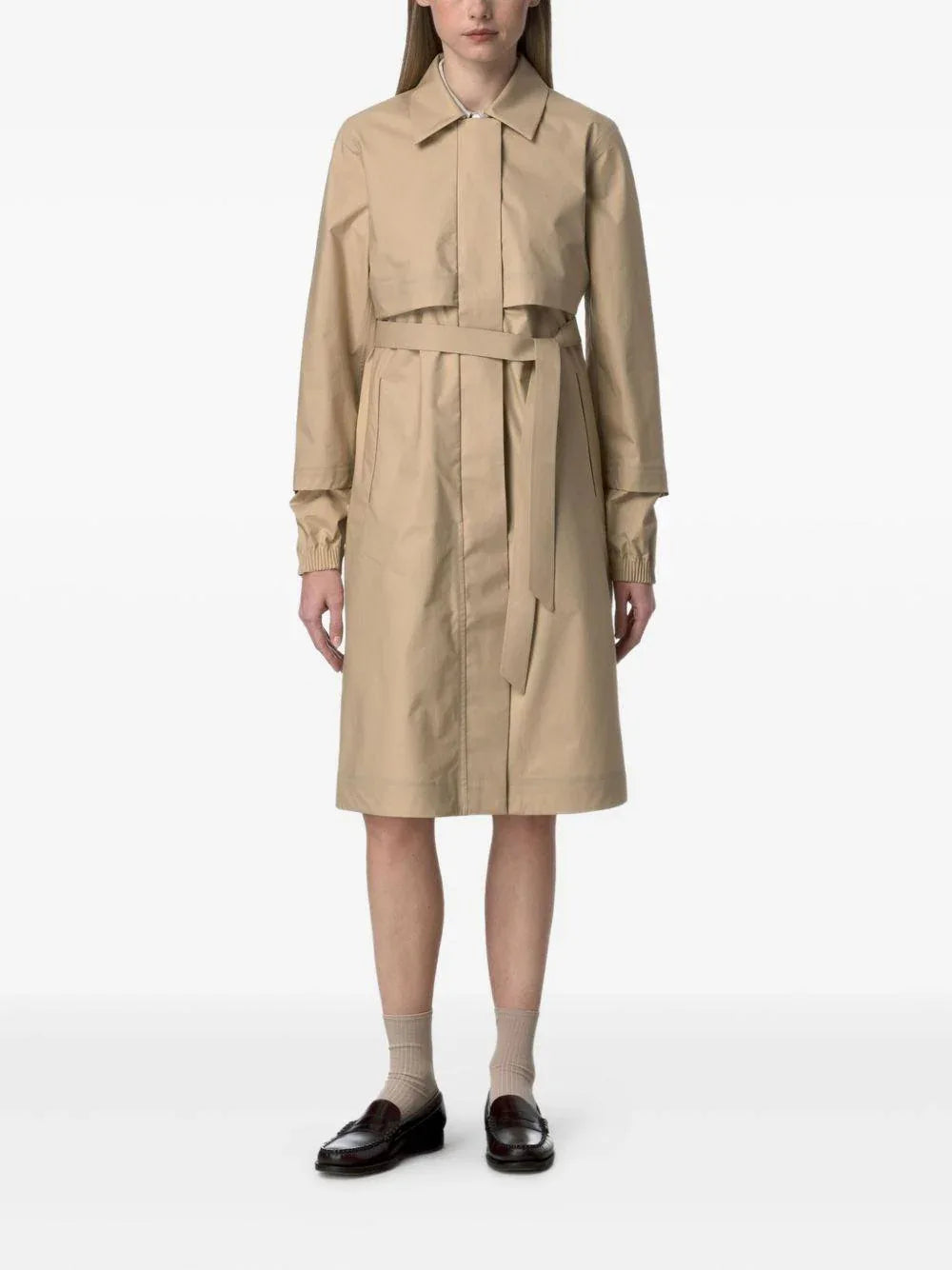 Trench jesy 3l poplin beige rope - Preludio Moda