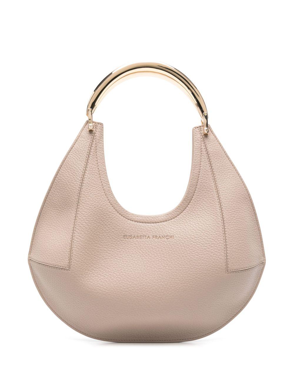 Borsa mezzaluna in pelle bottolata tortora BS86A52E2 DC4 ELISABETTA FRANCHI