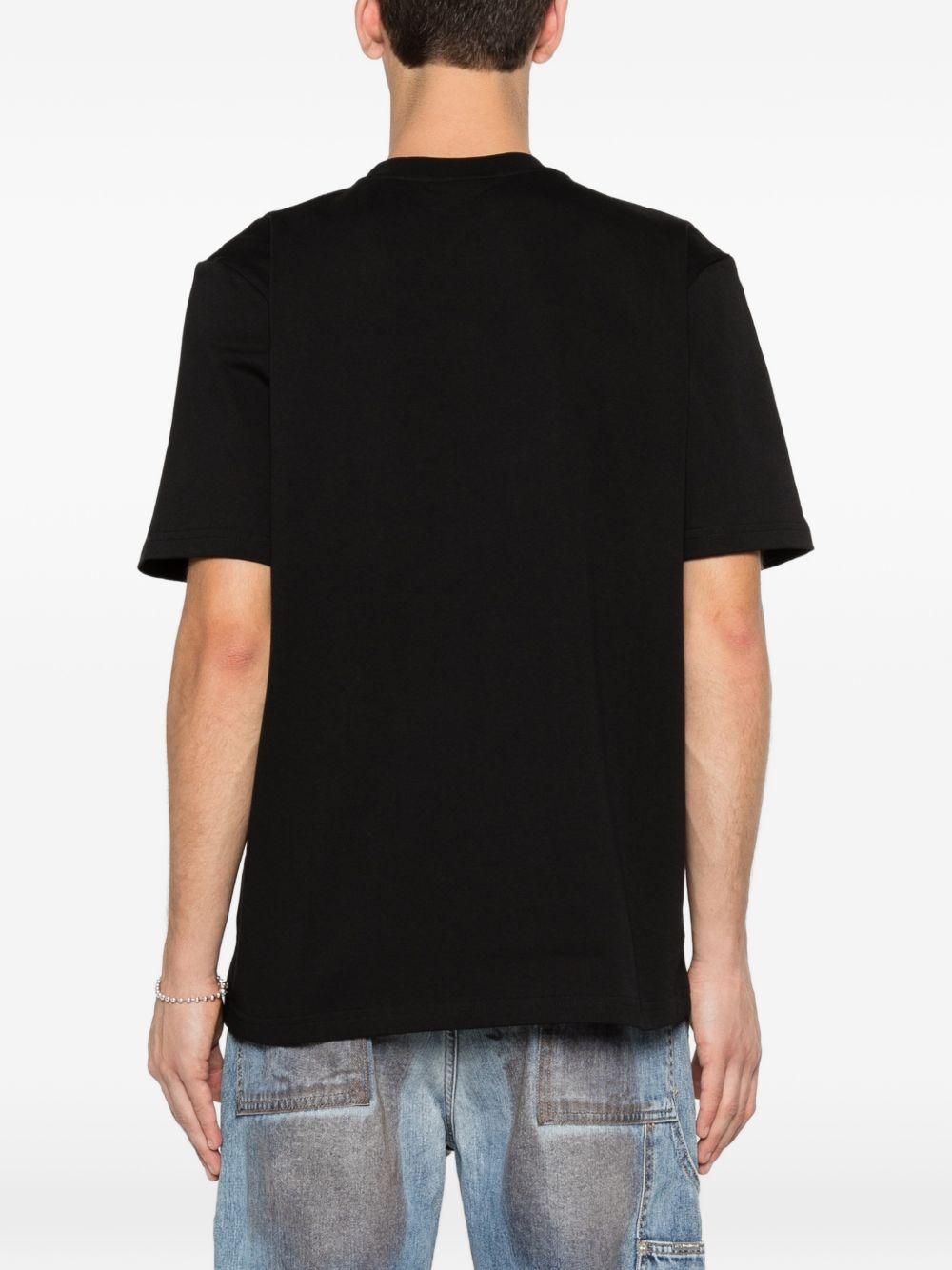 T-shirt in cotone girocollo con patch XM4249 NERO YES LONDON