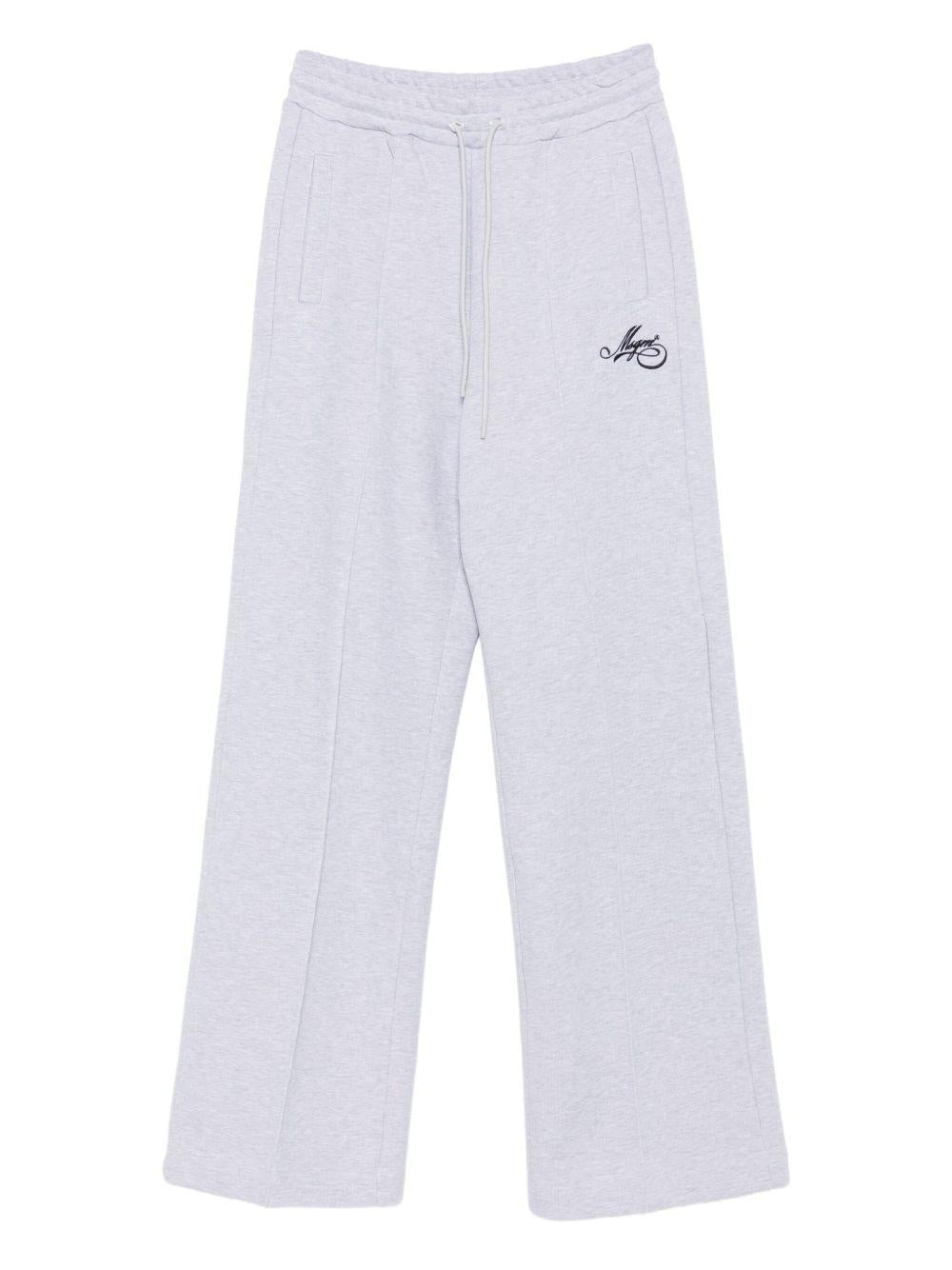 Pantaloni sportivi grigi in cotone con logo ricamato 3941MDP71257793 95 MSGM