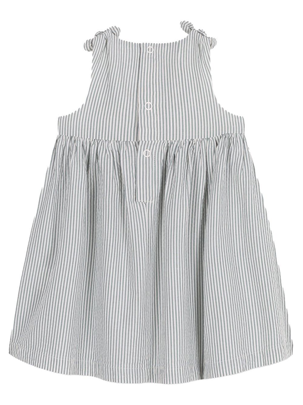 Abito grigio fantasia a righe A0CD4 07 PETIT BATEAU KIDS