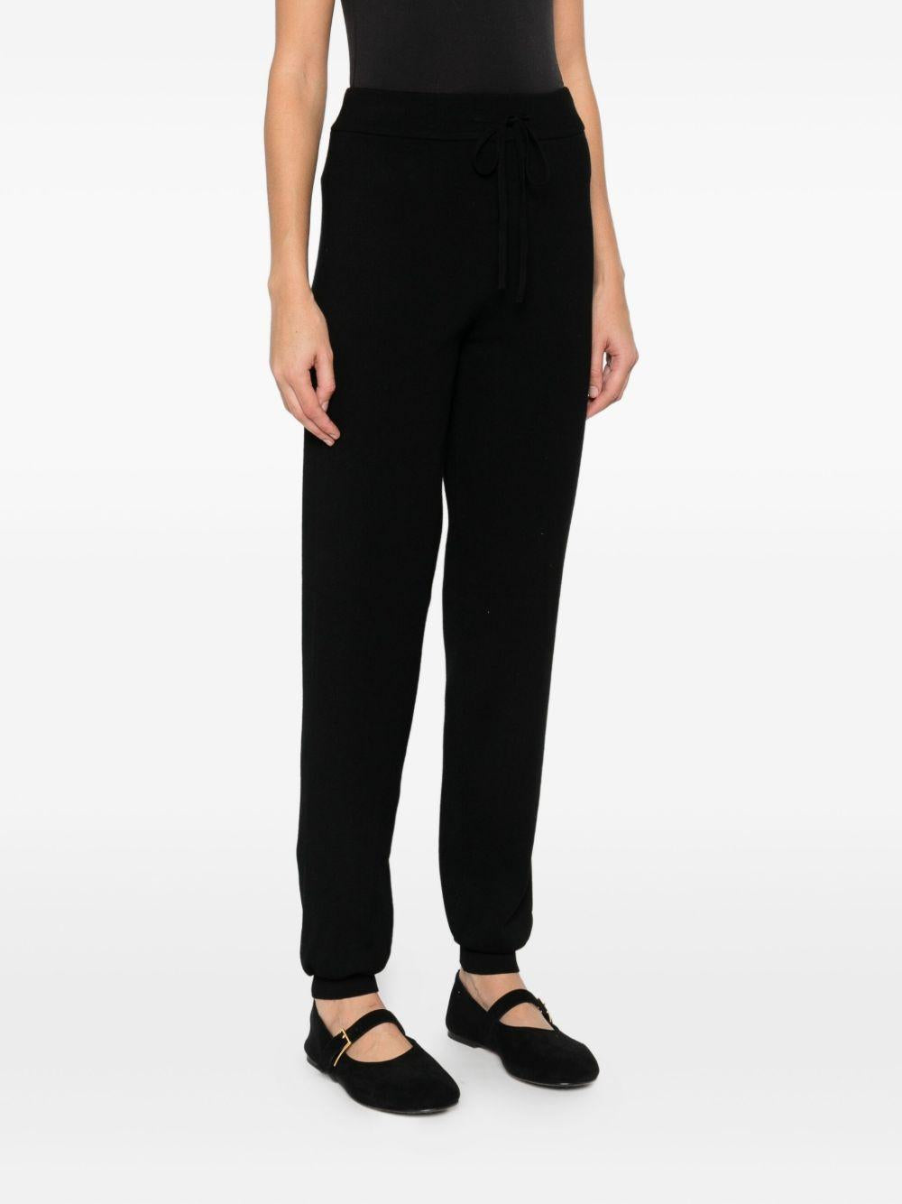 Pantaloni neri con vita elasticizzata e coulisse 252TP3408 00006 TWINSET