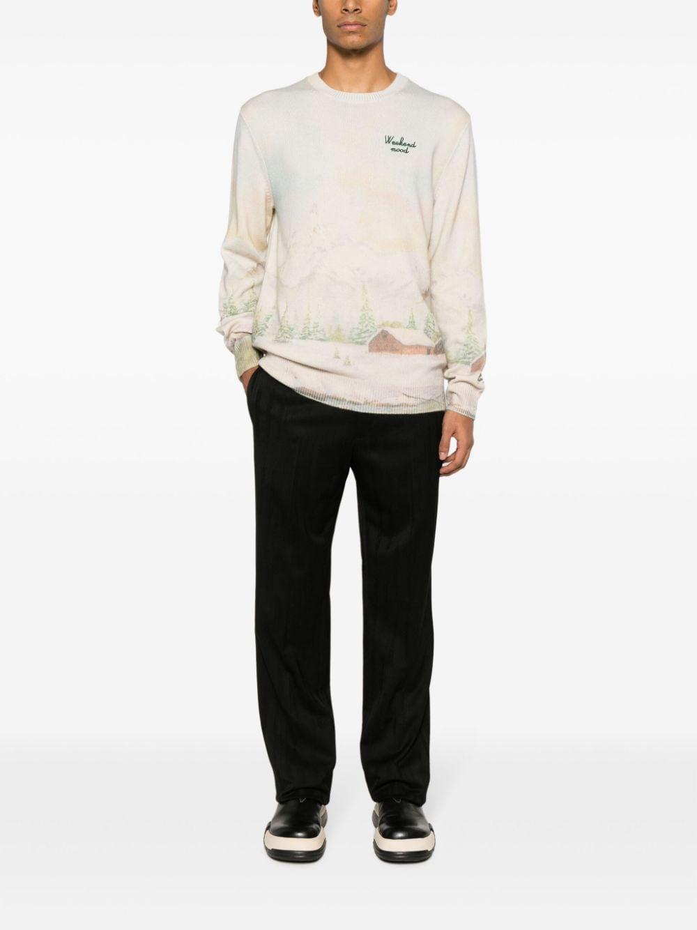 Maglione Uomo Panna Lana