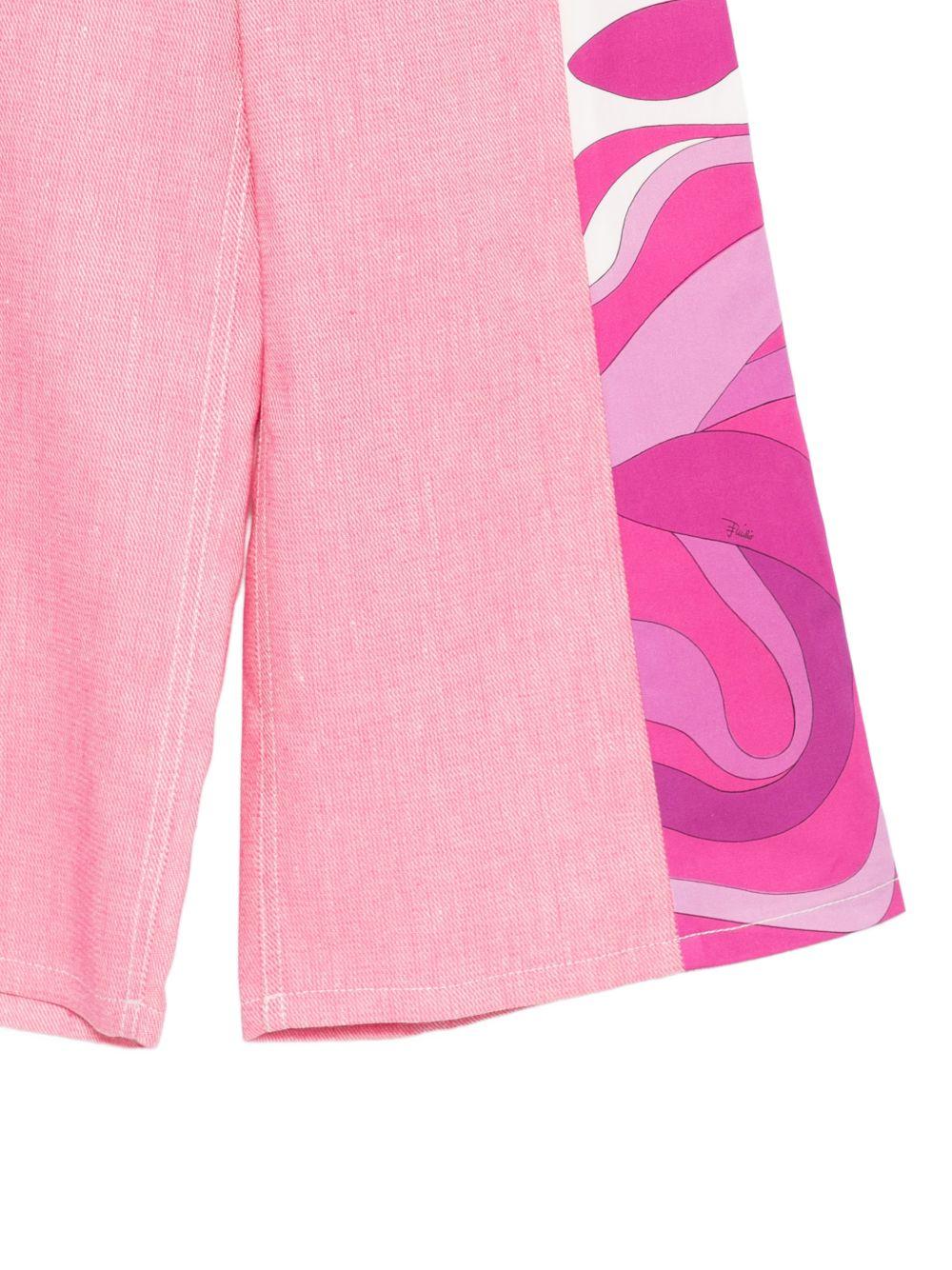 Pantaloni a gamba larga con stampa grafica PY6B30D0139 542 EMILIO PUCCI KIDS