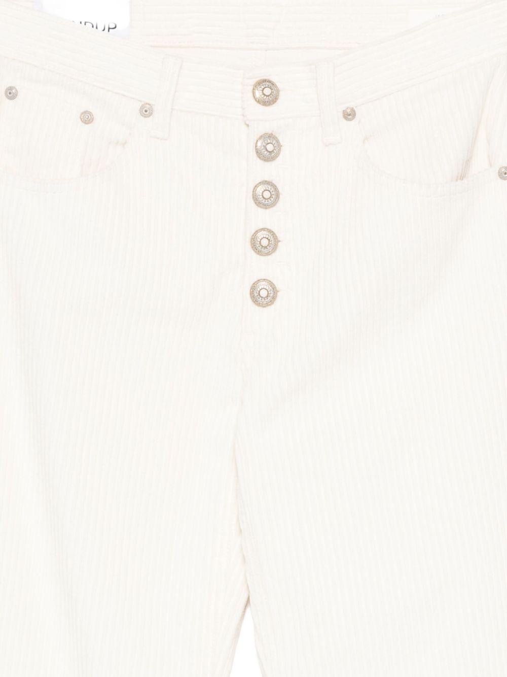 DONDUP Pantaloni beige abbottonati in velluto a coste DP427VS0031XXXDDD 017 DONDUP