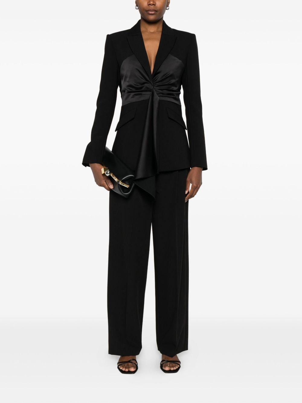 Blazer nero drappeggiato con revers classici 2S1541A663 K103 PATRIZIA PEPE