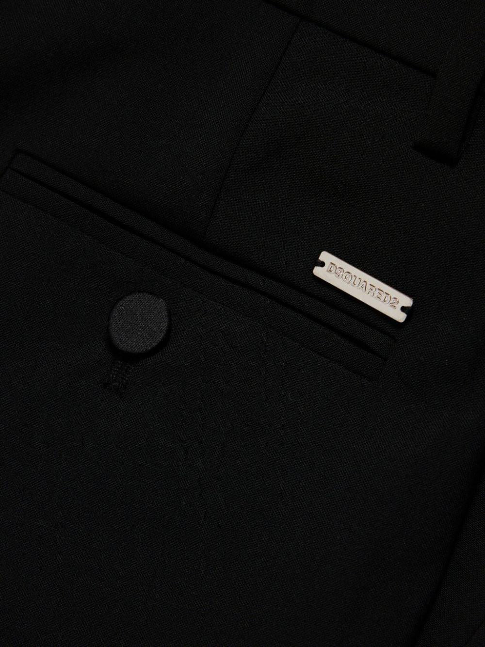 Pantalone nero con piega stirata lana