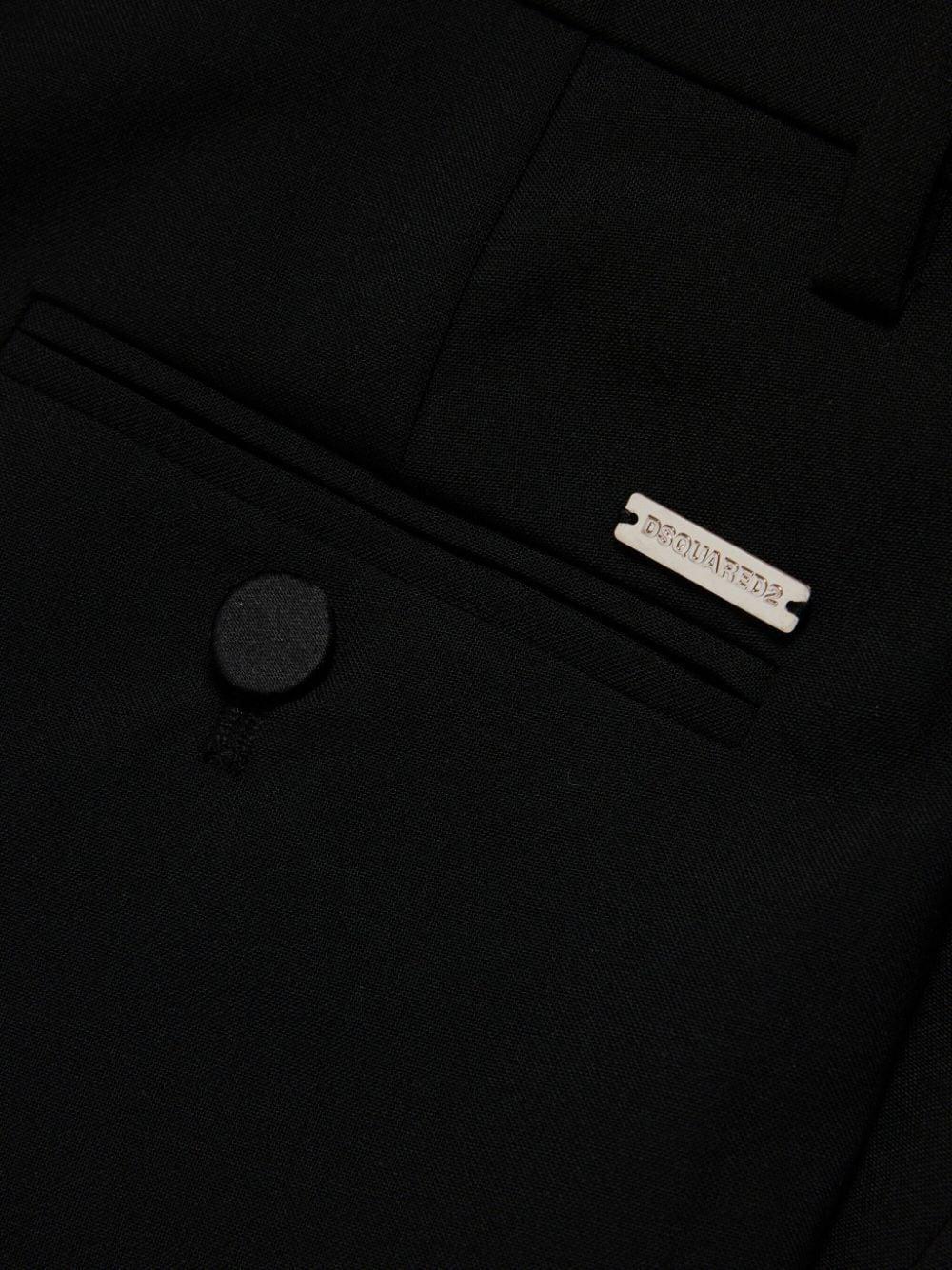 Pantalone nero con piega stirata lana - Preludio Moda