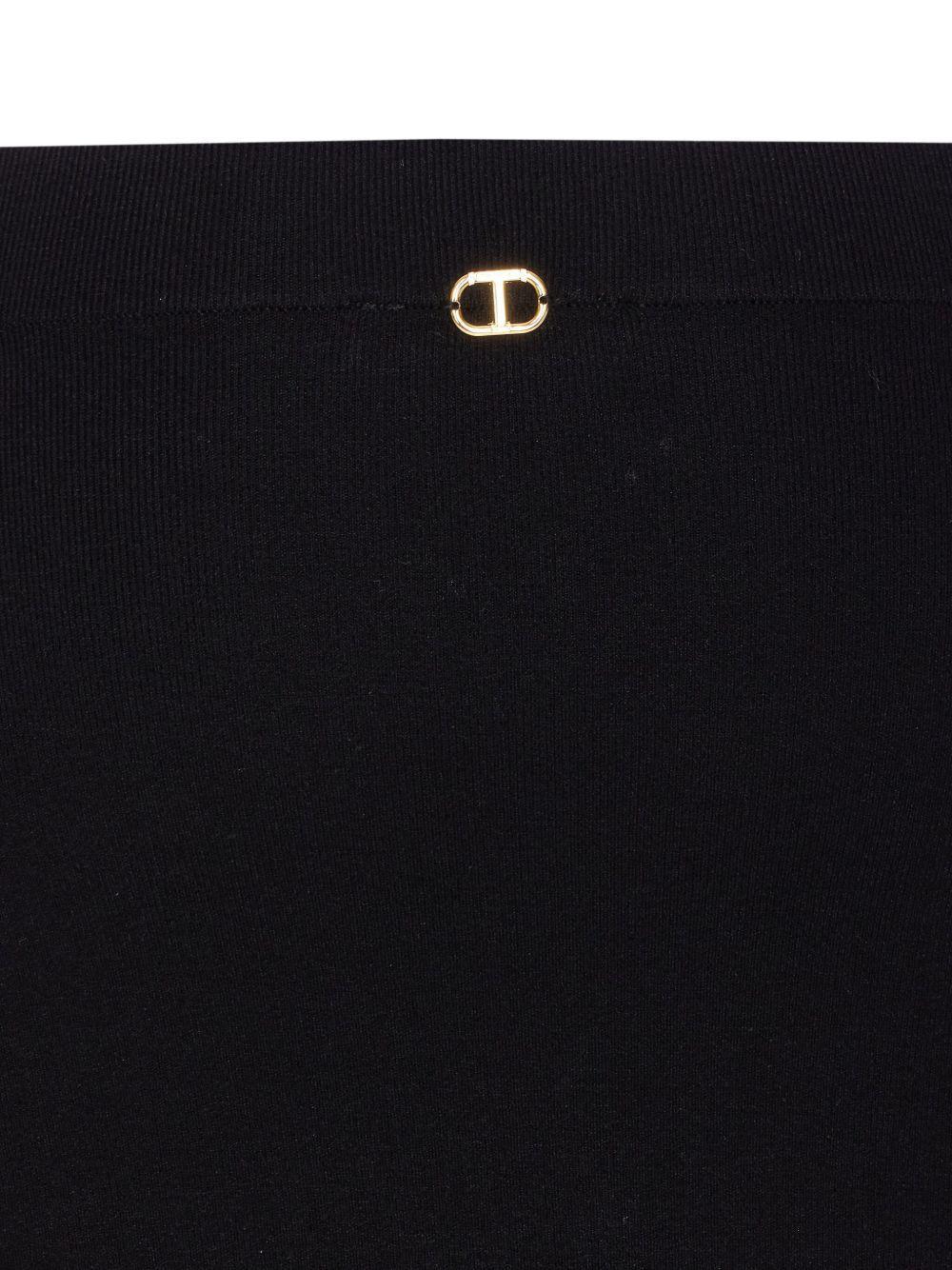 Gonna Midi Nera Con Bordo in Pizzo - Preludio Moda